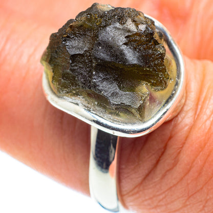 Czech Moldavite Rings handcrafted by Ana Silver Co - RING58200