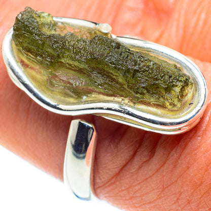 Czech Moldavite Rings handcrafted by Ana Silver Co - RING58202