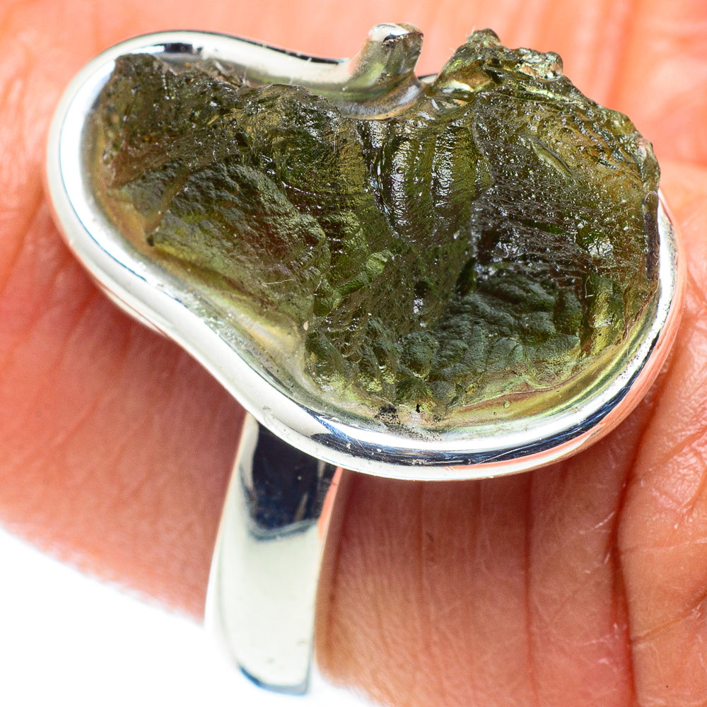 Czech Moldavite Rings handcrafted by Ana Silver Co - RING58207