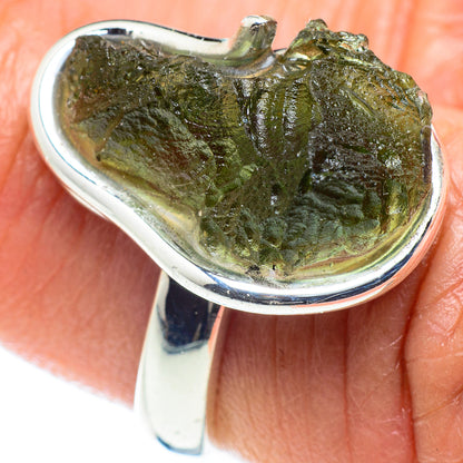 Czech Moldavite Rings handcrafted by Ana Silver Co - RING58207
