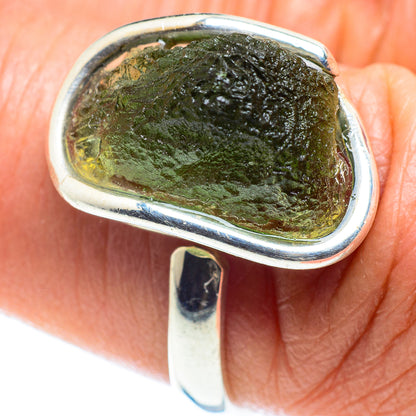 Czech Moldavite Rings handcrafted by Ana Silver Co - RING58211