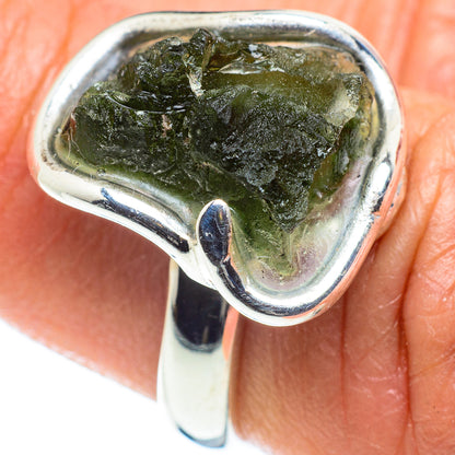 Czech Moldavite Rings handcrafted by Ana Silver Co - RING58217