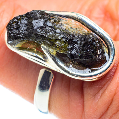 Czech Moldavite Rings handcrafted by Ana Silver Co - RING58220