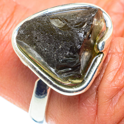 Czech Moldavite Rings handcrafted by Ana Silver Co - RING58229