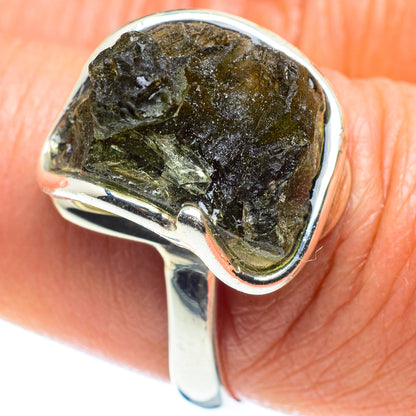 Czech Moldavite Rings handcrafted by Ana Silver Co - RING58232