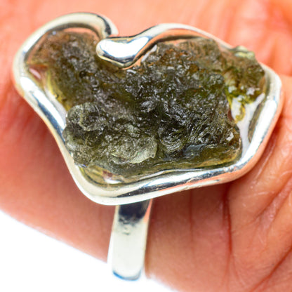 Czech Moldavite Rings handcrafted by Ana Silver Co - RING58233