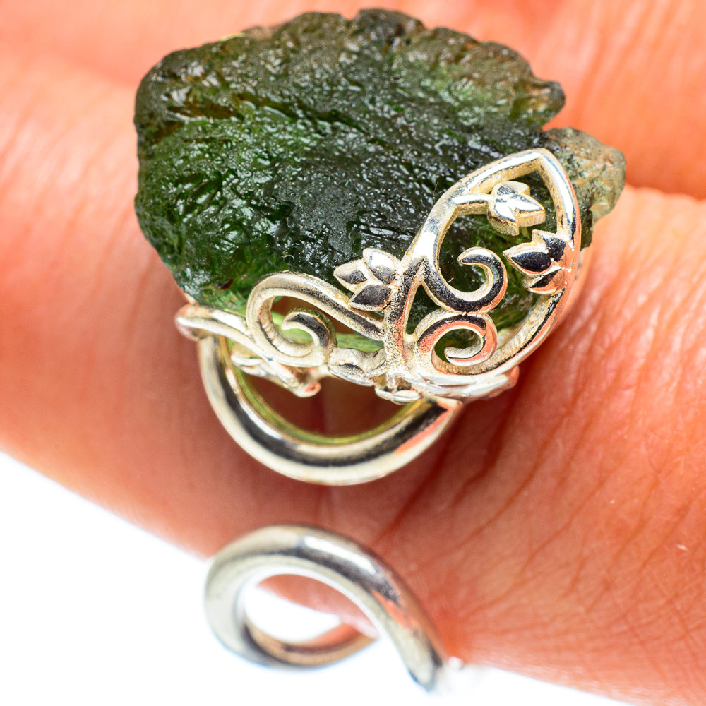 Czech Moldavite Rings handcrafted by Ana Silver Co - RING58234