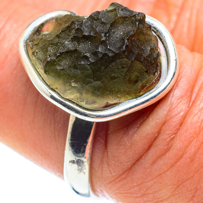 Czech Moldavite Rings handcrafted by Ana Silver Co - RING58243