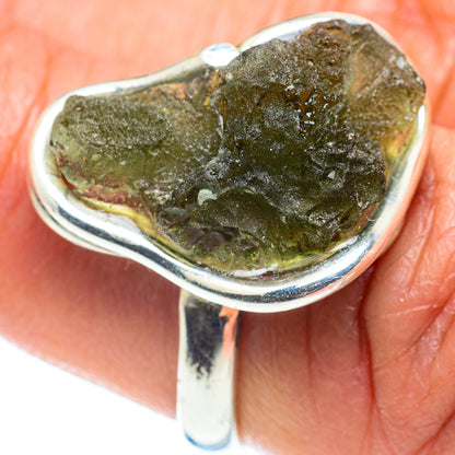 Czech Moldavite Rings handcrafted by Ana Silver Co - RING58245
