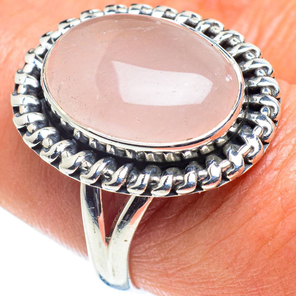 Rose Quartz Rings handcrafted by Ana Silver Co - RING58427