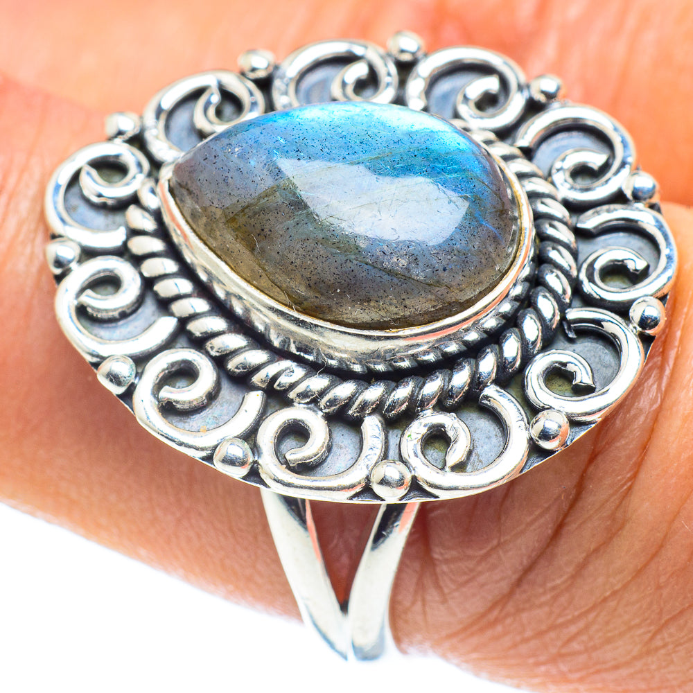 Labradorite Rings handcrafted by Ana Silver Co - RING58437