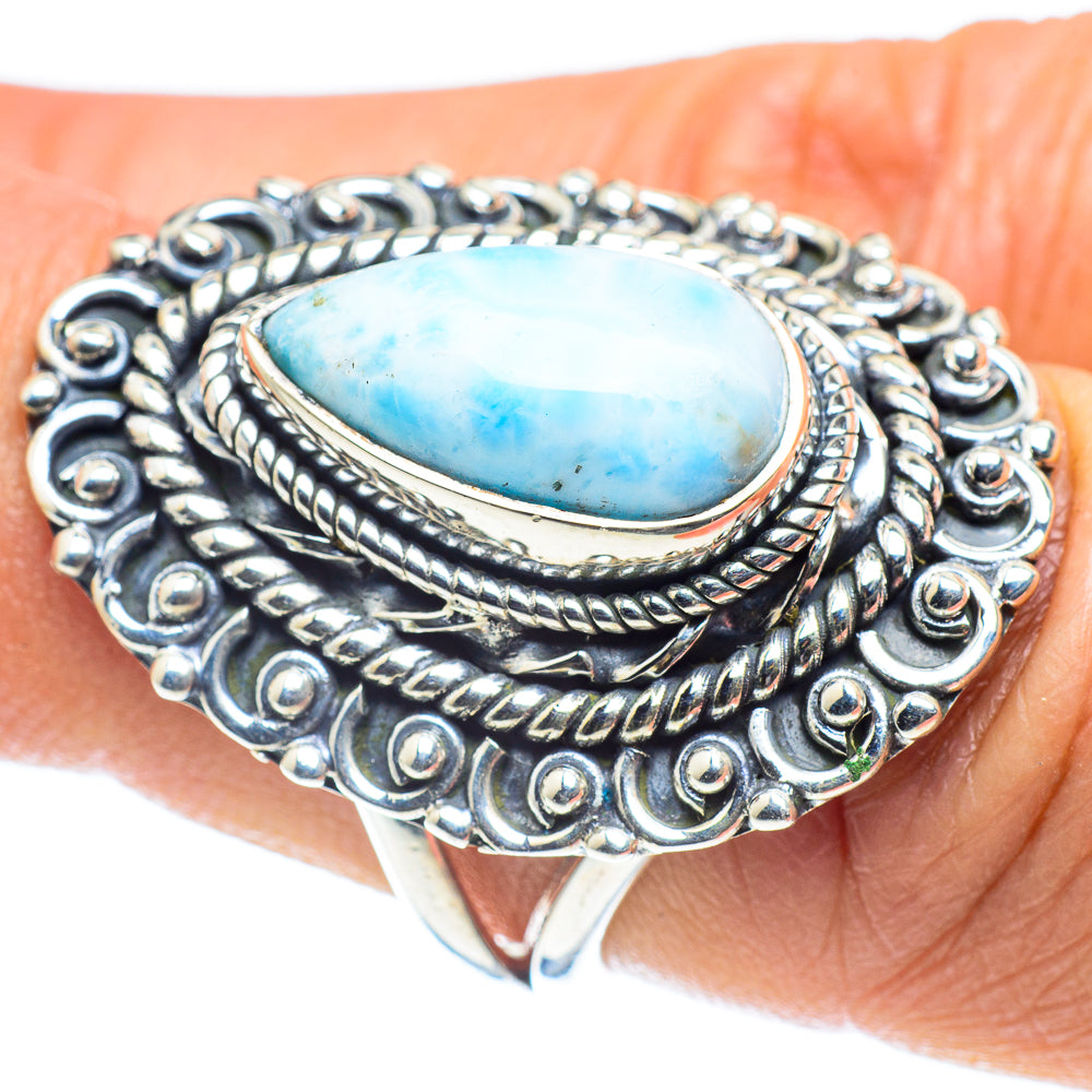 Larimar Rings handcrafted by Ana Silver Co - RING58442