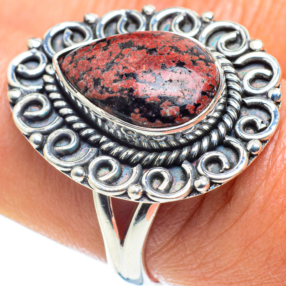 Fireworks Obsidian Rings handcrafted by Ana Silver Co - RING58487
