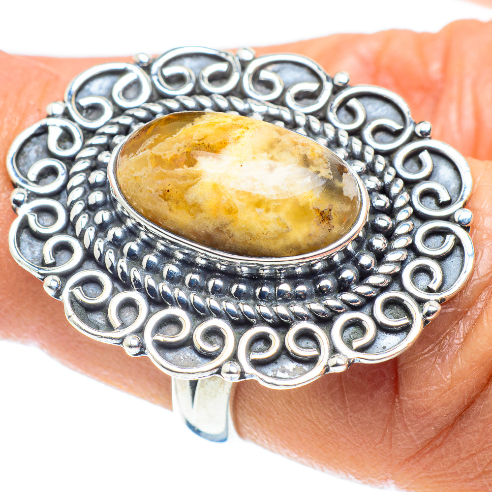Plume Agate Rings handcrafted by Ana Silver Co - RING58534