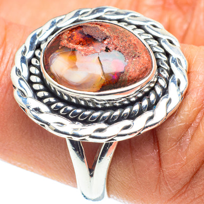 Mexican Fire Opal Rings handcrafted by Ana Silver Co - RING58571