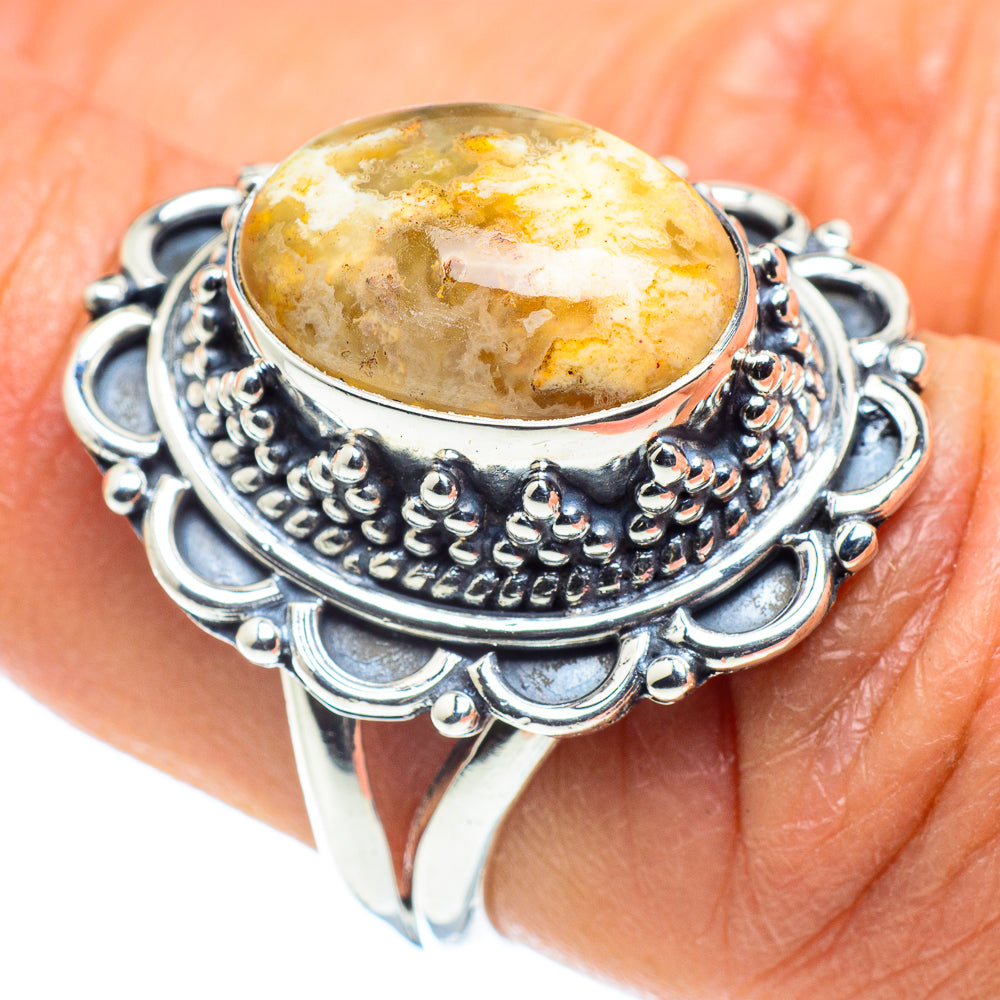 Plume Agate Rings handcrafted by Ana Silver Co - RING58577
