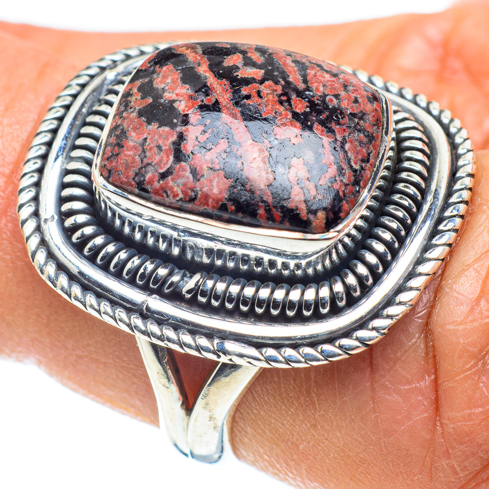Snowflake Obsidian Rings handcrafted by Ana Silver Co - RING58582