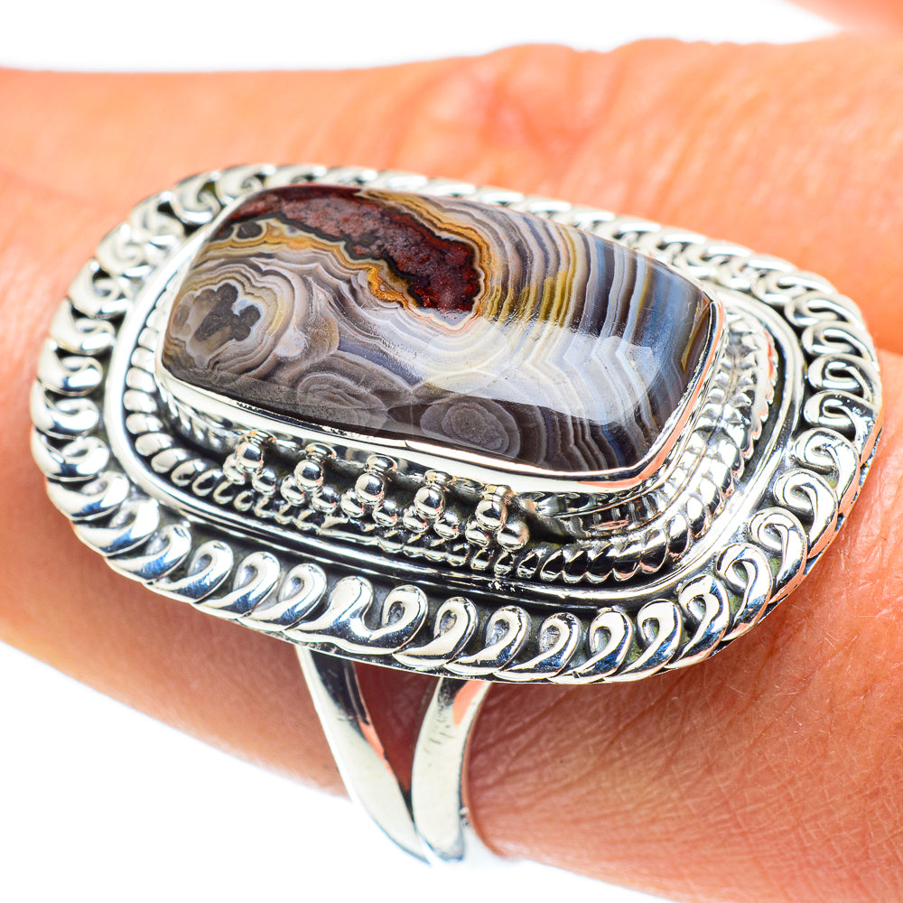 Laguna Lace Agate Rings handcrafted by Ana Silver Co - RING58590