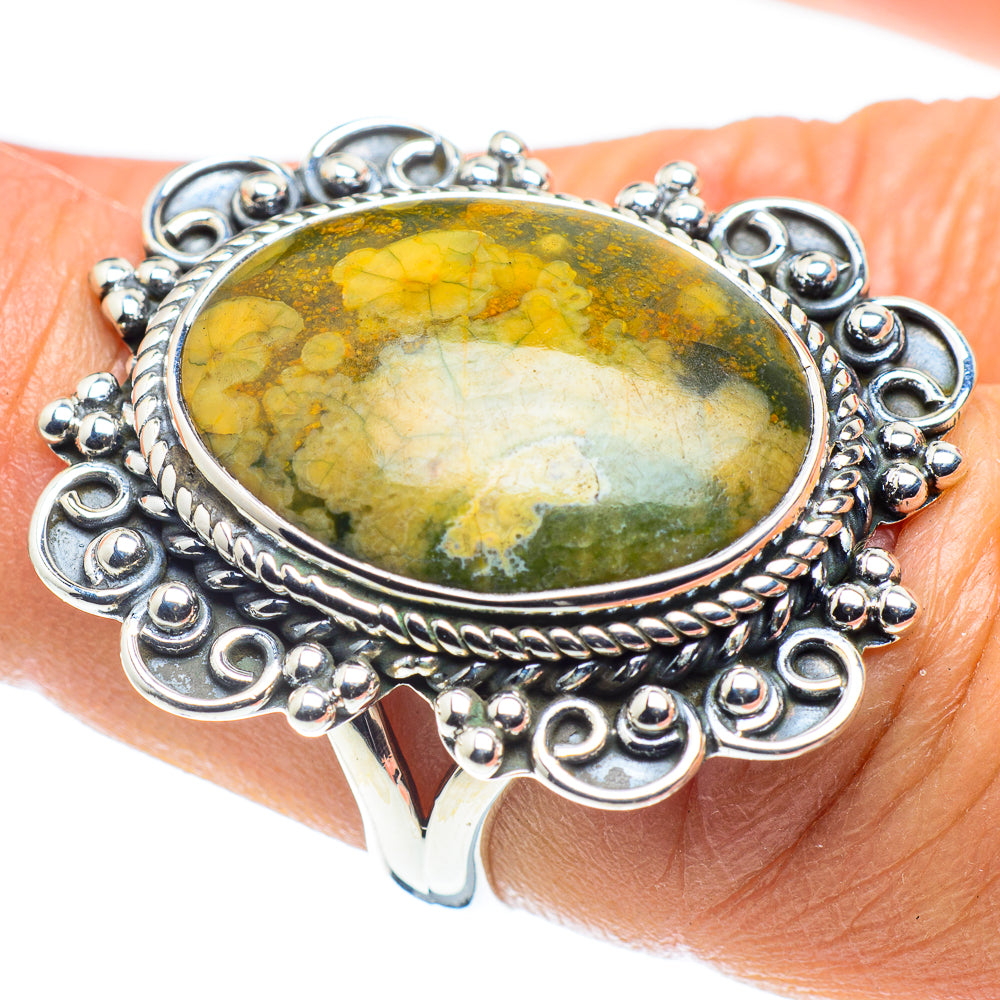 Rainforest Jasper Rings handcrafted by Ana Silver Co - RING58598