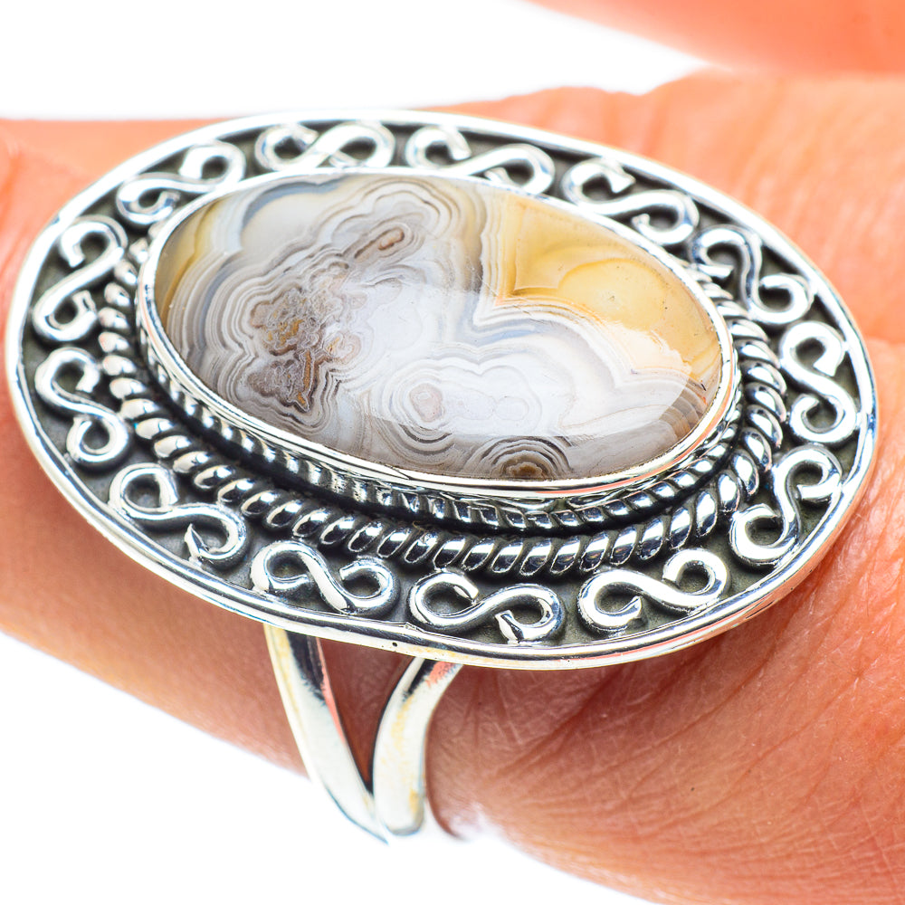 Laguna Lace Agate Rings handcrafted by Ana Silver Co - RING58602