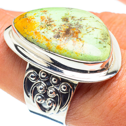 Lemon Chrysoprase Rings handcrafted by Ana Silver Co - RING58606