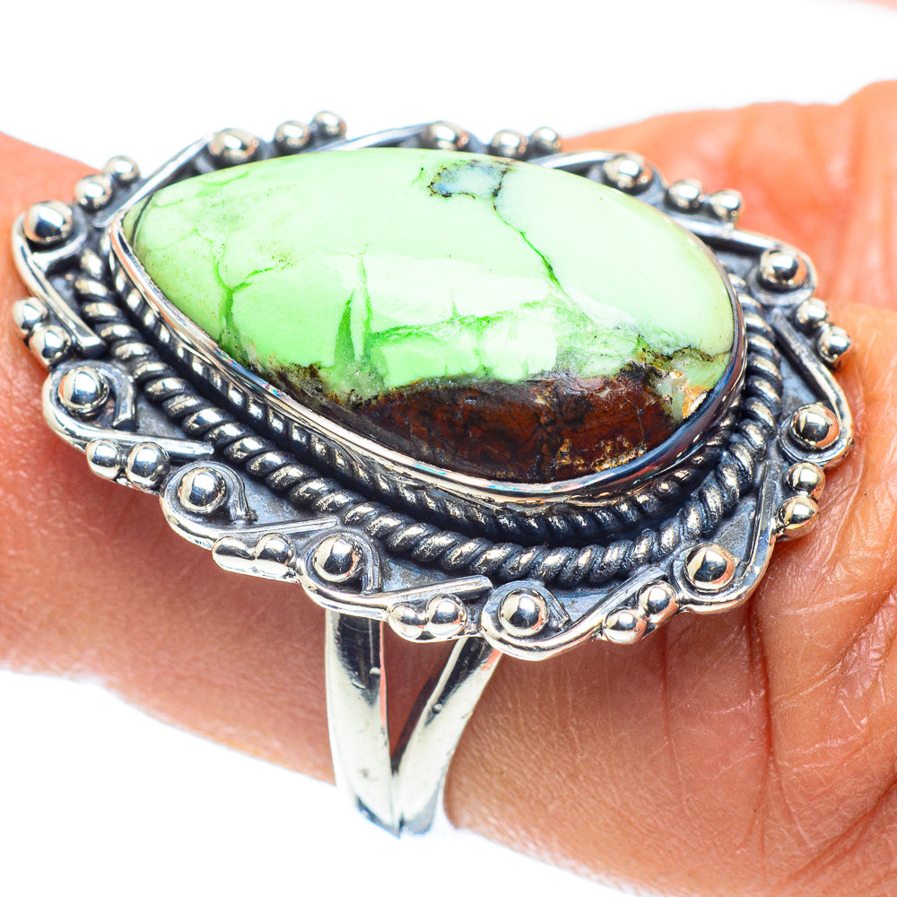 Lemon Chrysoprase Rings handcrafted by Ana Silver Co - RING58607