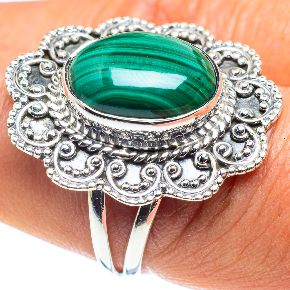 Malachite Rings handcrafted by Ana Silver Co - RING58609