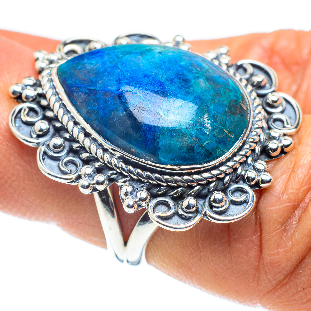 Chrysocolla In Quartz Rings handcrafted by Ana Silver Co - RING58612