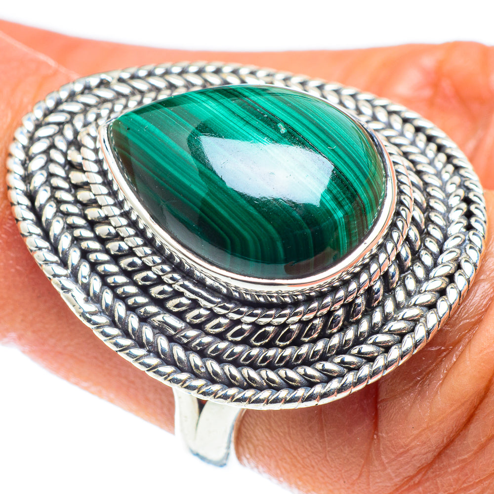 Malachite Rings handcrafted by Ana Silver Co - RING58644