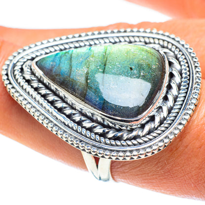 Labradorite Rings handcrafted by Ana Silver Co - RING58647