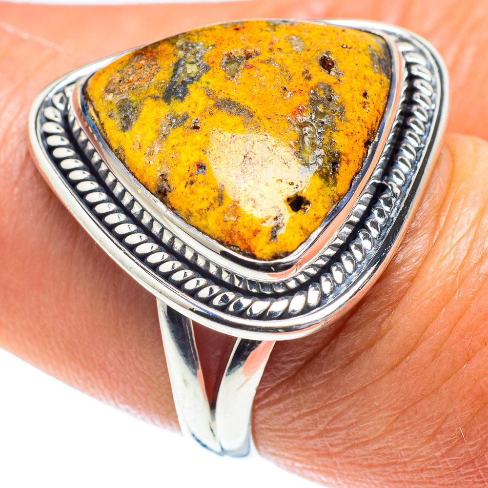 Bumble Bee Jasper Rings handcrafted by Ana Silver Co - RING58654