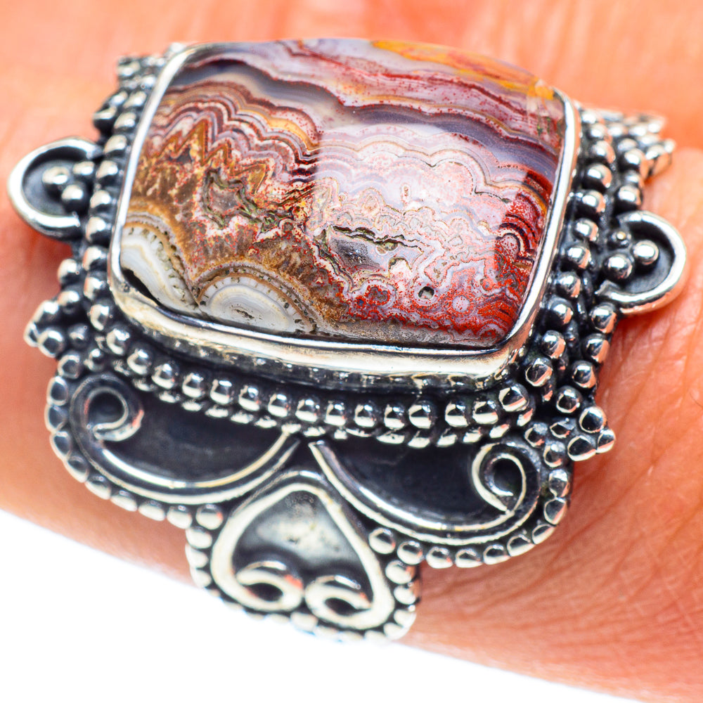 Crazy Lace Agate Rings handcrafted by Ana Silver Co - RING58715