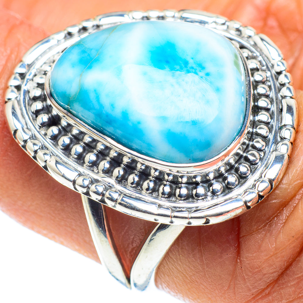 Larimar Rings handcrafted by Ana Silver Co - RING58751