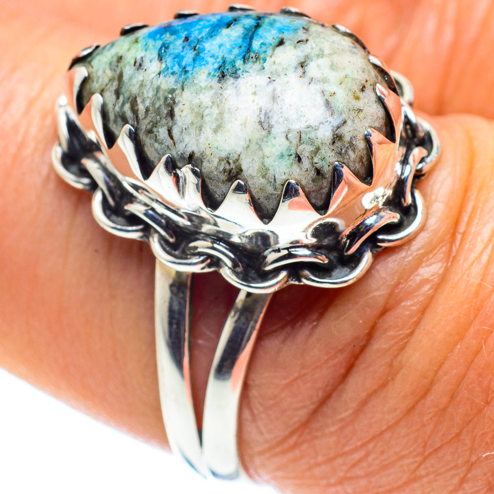 K2 Blue Azurite Rings handcrafted by Ana Silver Co - RING58756