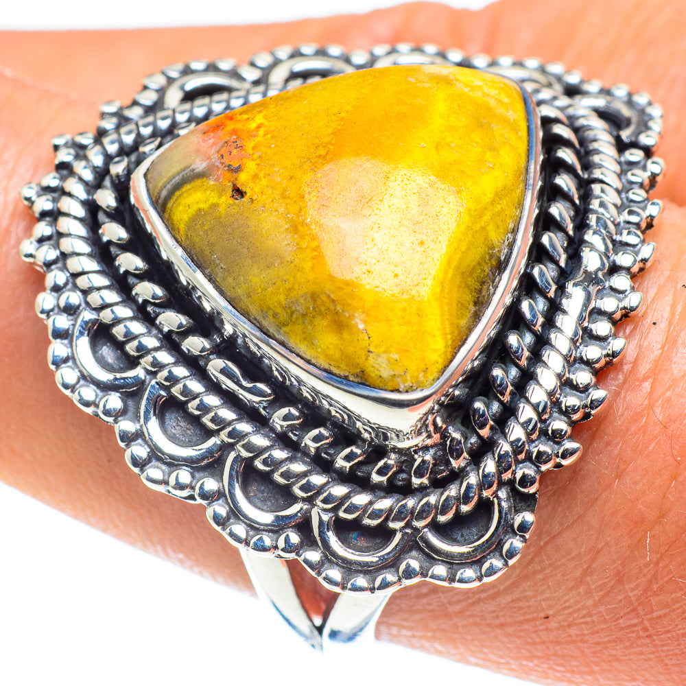 Bumble Bee Jasper Rings handcrafted by Ana Silver Co - RING58769
