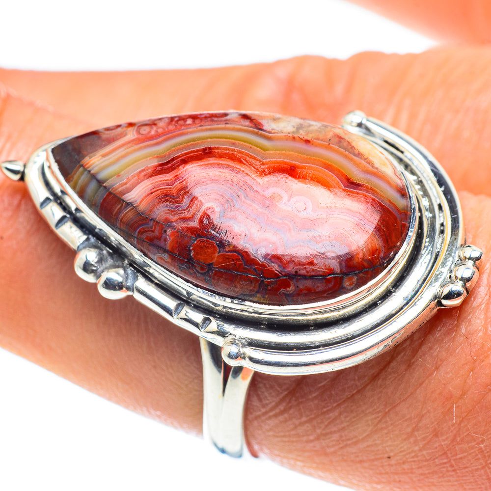 Crazy Lace Agate Rings handcrafted by Ana Silver Co - RING58770