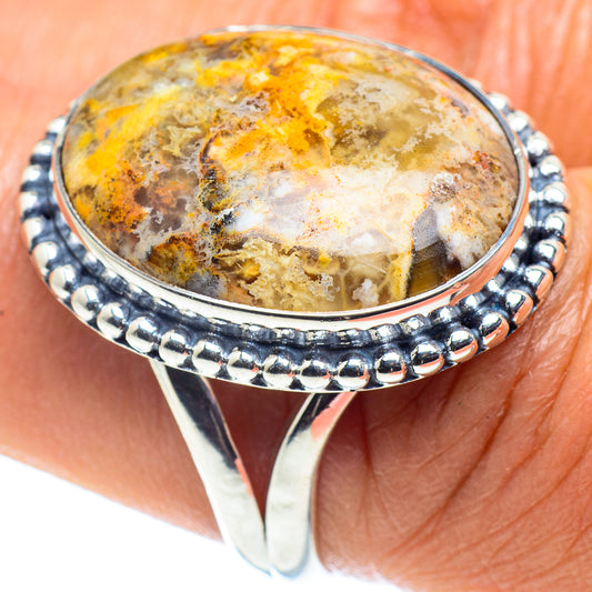 Plume Agate Rings handcrafted by Ana Silver Co - RING58780
