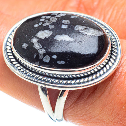 Snowflake Obsidian Rings handcrafted by Ana Silver Co - RING58786