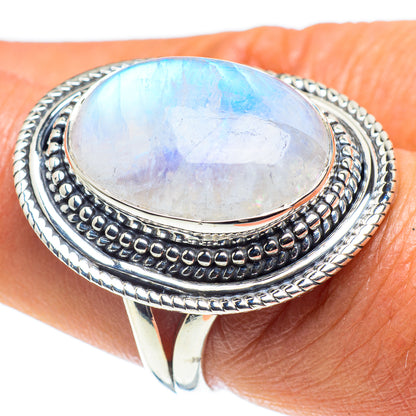 Rainbow Moonstone Rings handcrafted by Ana Silver Co - RING58804
