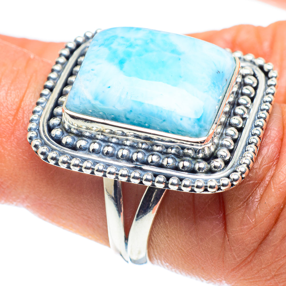 Larimar Rings handcrafted by Ana Silver Co - RING58811