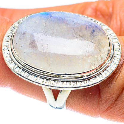 Rainbow Moonstone Rings handcrafted by Ana Silver Co - RING58822