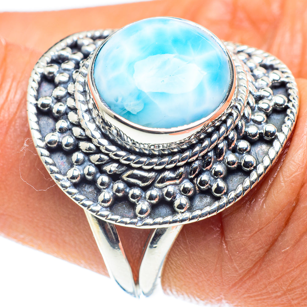 Larimar Rings handcrafted by Ana Silver Co - RING58846