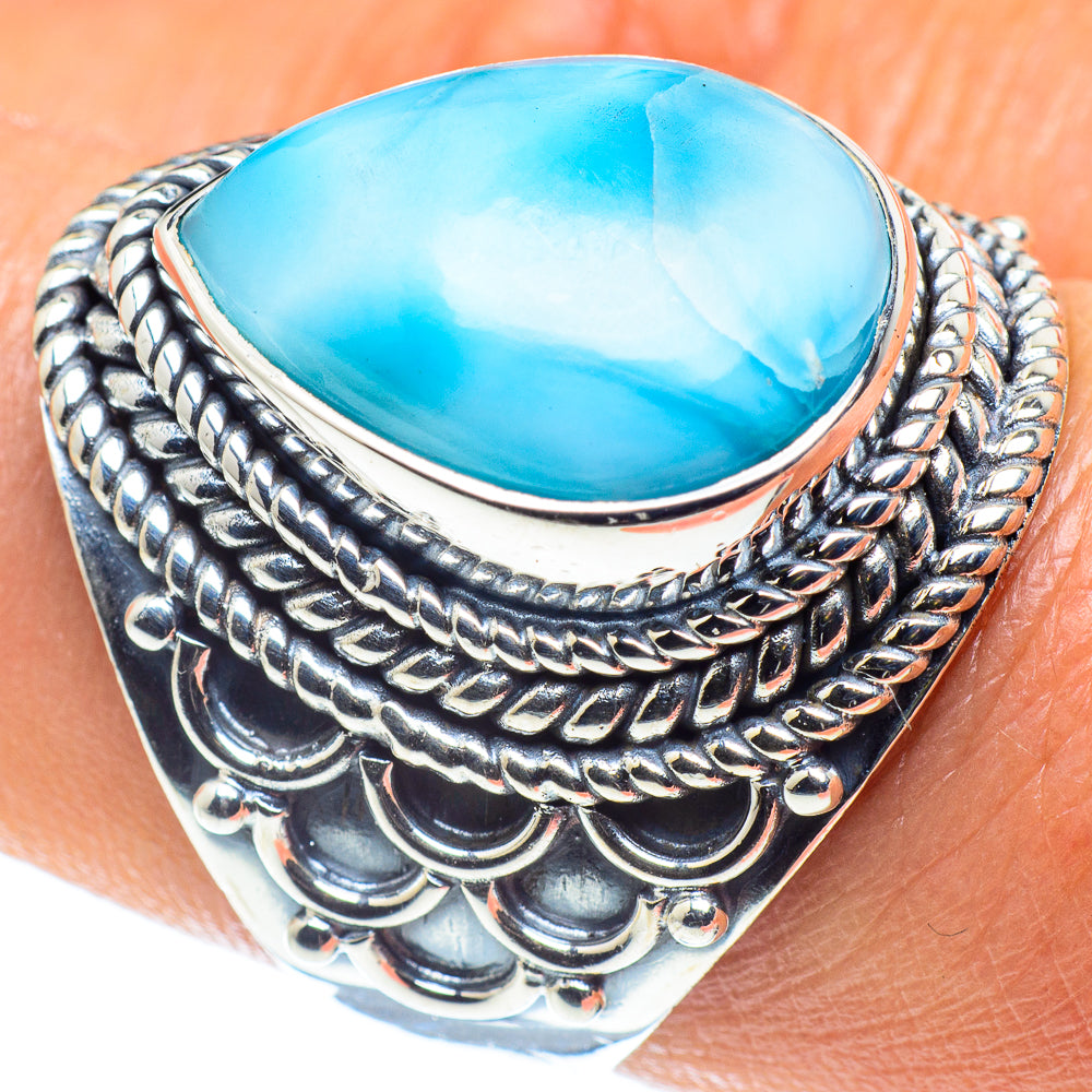 Larimar Rings handcrafted by Ana Silver Co - RING58854