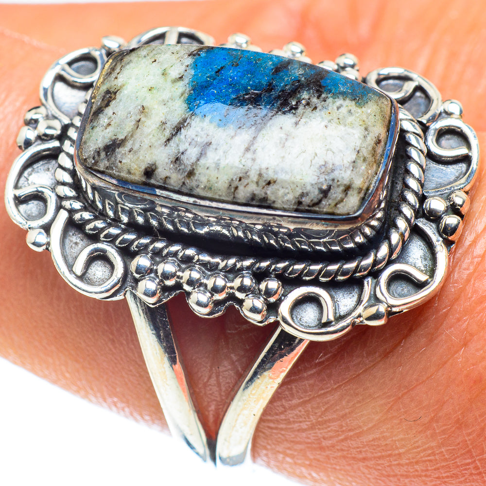 K2 Blue Azurite Rings handcrafted by Ana Silver Co - RING58855