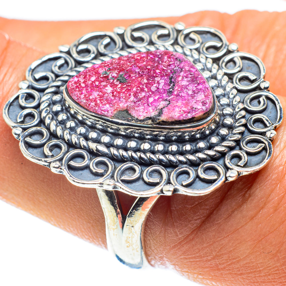 Cobalto Calcite Druzy Rings handcrafted by Ana Silver Co - RING58874