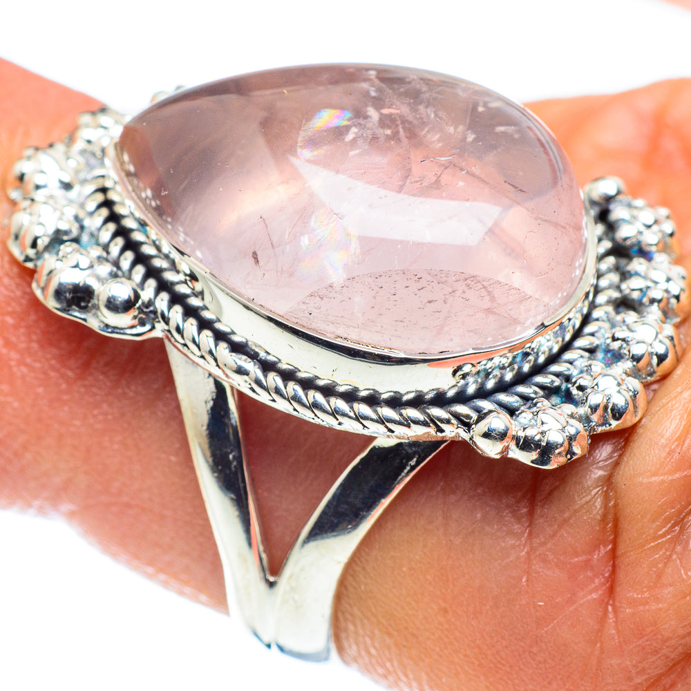 Rose Quartz Rings handcrafted by Ana Silver Co - RING58876