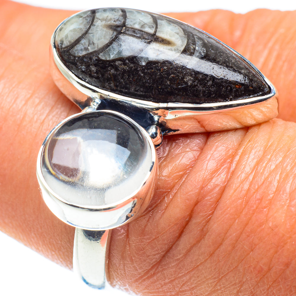 Orthoceras Fossil Rings handcrafted by Ana Silver Co - RING58878