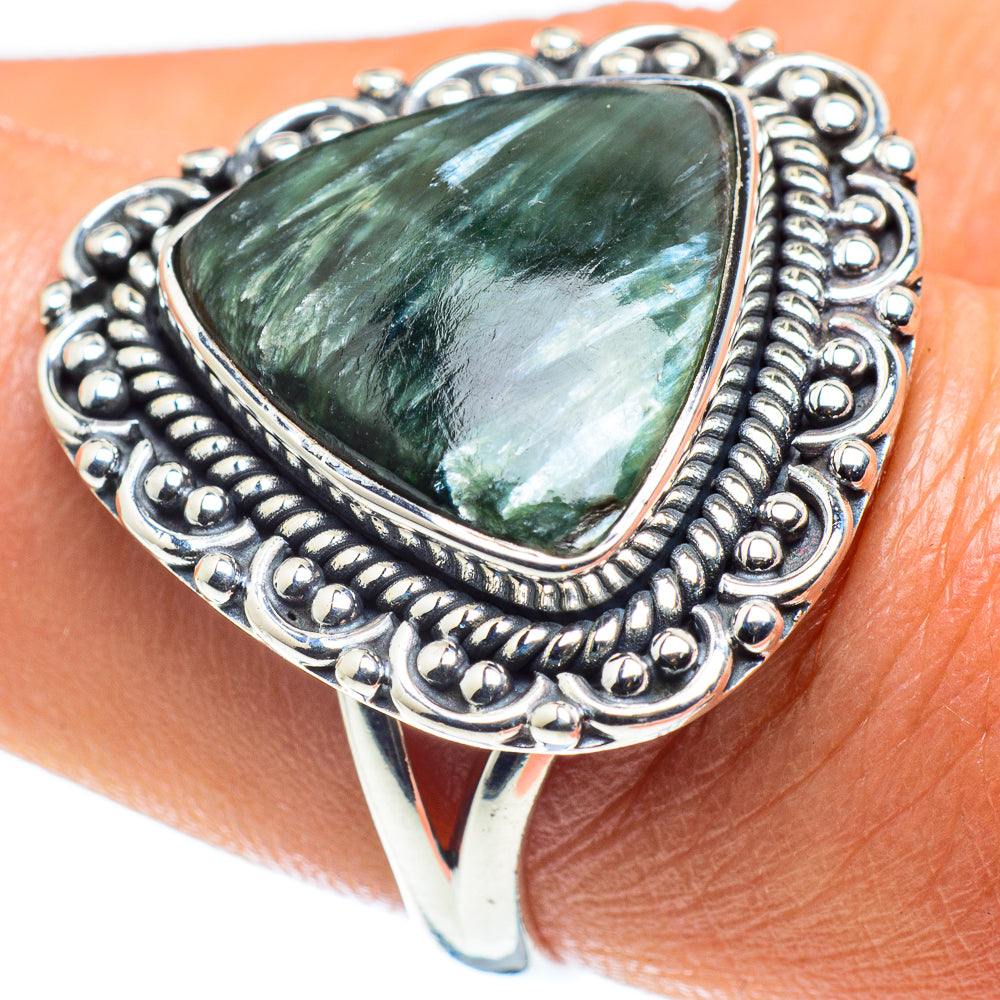 Seraphinite Rings handcrafted by Ana Silver Co - RING58880