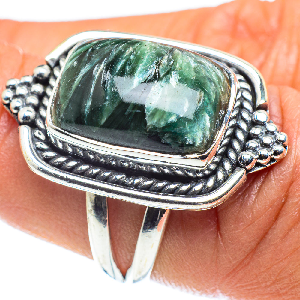 Seraphinite Rings handcrafted by Ana Silver Co - RING58896