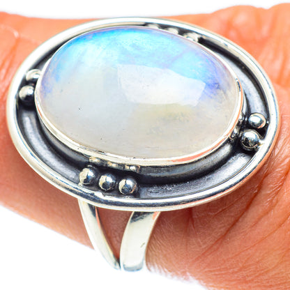 Rainbow Moonstone Rings handcrafted by Ana Silver Co - RING58898